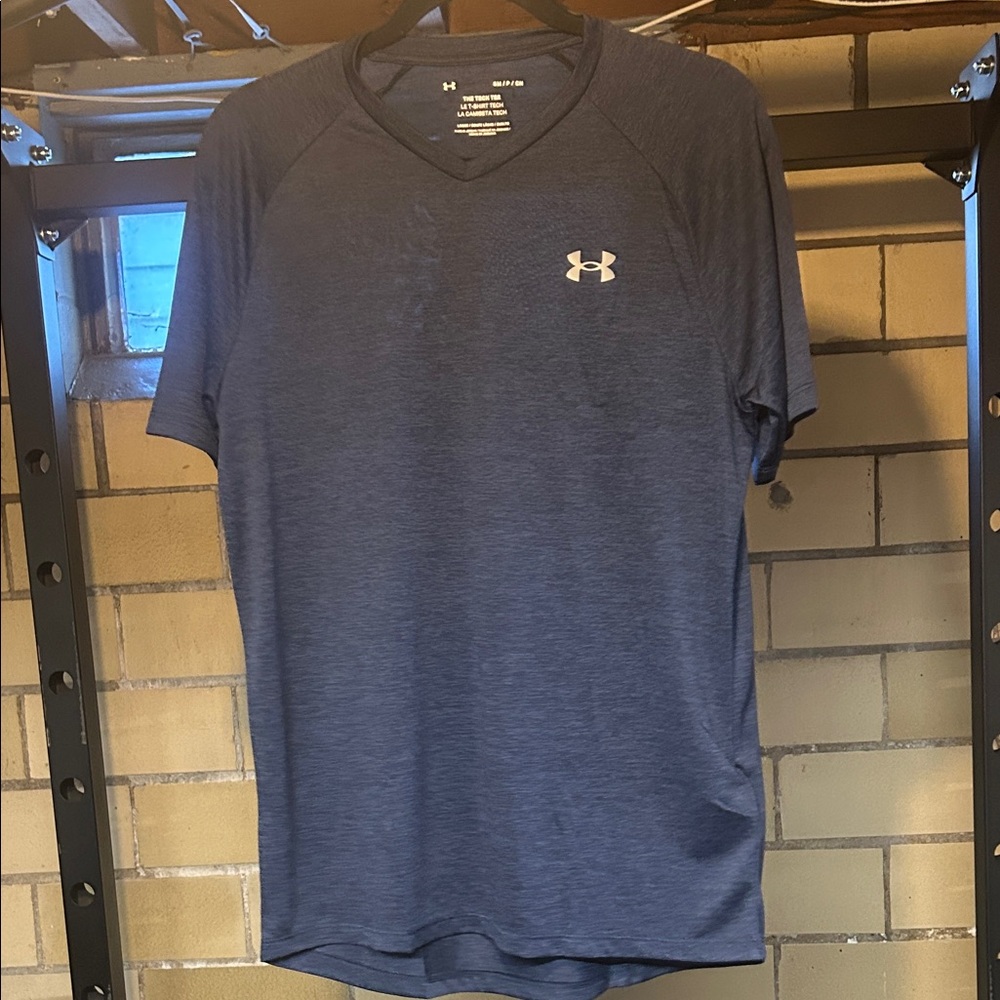 Under Armour Men's Heathered Navy V-Neck Tee